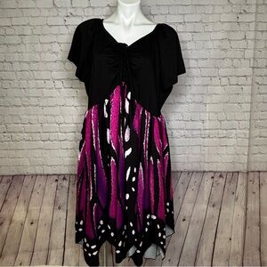 Nextima Black and Purple Butterfly Skirt Dress Size 22